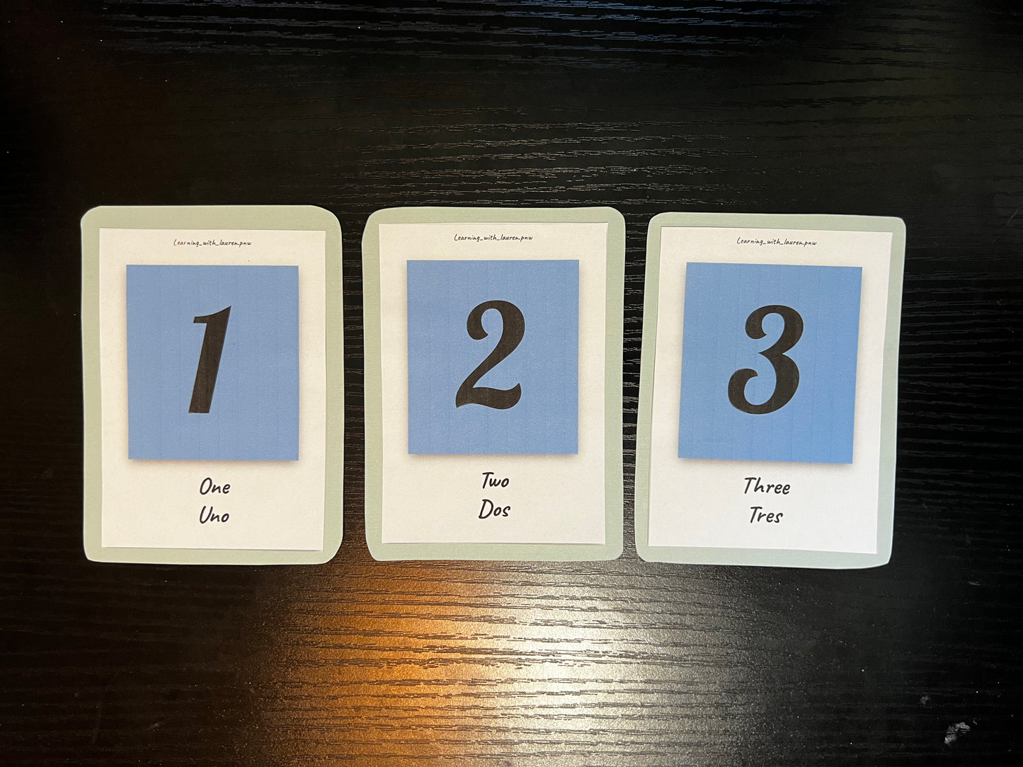 {Large} Flashcards ~ Numbers 1-10